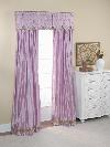 Scalloped valance with casual drapery panels banded at bottom horizontally -- Lake Worth Florida