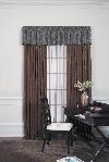 Valance with puddled drapery panels and sheers-- Jupiter Florida Estate