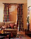 Wood Blinds With Curtains on Rod-- Royal Palm Beach Florida Residence