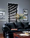 BlackWood Horizontal Blinds with black decorative tapes--Boca Raton Residence