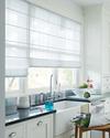 Translucent Fabric Roman Shades/blinds -- Flat Version in this Boynton Beach kitchen-- Florida