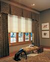 Hunter Douglas Pleated Shades/Blinds With Drapery Panels Box Pleated Valance -- Singer Island OceanfrontApartment