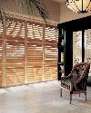 Asian Inspired Family Room with Wood Plantation Shutters in Palm Beach Gardens Florida Residence