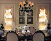 Horizontal Lightlines Mini-Blinds with casual swag top treatment -- Boca Raton Florida Dining Room