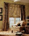 Woven Wood Window Shades/Blinds With Curtain Panels -- Jupiter Residence