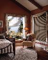 Poor Boy Casual Swags over wood window blinds-- Jupiter Florida Residence