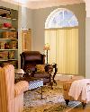 Window Treatments For Sliding Glass Patio Doors Vertical Blinds/Verticals mounted below an arch in this reading/Family room -- Delray Beach Florida