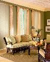 Drapery panels on bamboo Rod with Fabric Vertical Blinds/Verticals-- South Beach Florida Residence