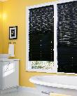 Contrasting black pleated shade/blind in striking bathroom -- West Palm Beach Florida