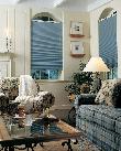 Pleated Shades/blinds mounted below arch in Delray Beach Florida