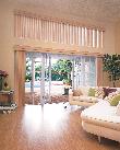 Window Treatments For Sliding Glass Patio Doors Sliding Glass Door Vertical Blinds/Verticals covering the transom area and separately the the French door Windows in the family room of a gorgeous Tequesta Florida Country club Home