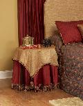 Boynton Beach Florida -- Custom-made table skirt with custom made coordinating comforter plus pillows and drapery panels