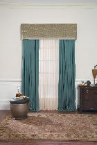 Lake Worth Florida -- drapery panels and sheers under soft cornice