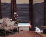 Duette Opaque Window Blinds/Shades with Panel Curtains In Beach Apartment