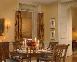 Duette Shade/Blind With Curtains on Rod In A Dining Room In Delray Beach