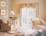 Vertical Blinds With Swag Valance In Beautiful Romantic Highland Beach Bedroom With Jabots