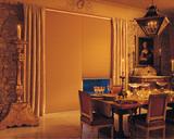 Hunter Douglas Duette Window Shades/Blinds With Curtains/Drapery Panels Old World Dining Room In Jupiter Florida