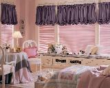 Jupiter Florida -- Girls Room window with Balloon Valance and Mini-Blinds