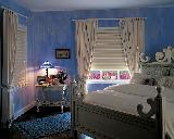 Room Darkening Vignette Window Shades/Blinds with tieback drapery panels -- Delray Beach Residence