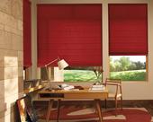 Flat Roman fabric shades/blinds with golf course view -- Jupiter Country club Florida