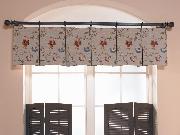 Close-up of box pleated pole mounted valance-- Delray Beach