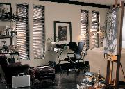 Gorgeous Black Horizontal Mini-Blinds mini blinds complement this office in Tequesta/Jupiter Florida