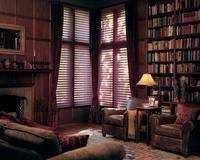Hunter Douglas Silhouette Shades in library of Jupiter Florida Home