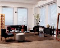 Silhouette Shades by Hunter Douglas featured in modern living room -- Lake Worth Florida