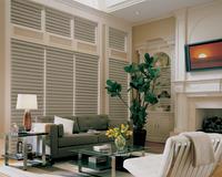 Lantana Florida -- Hunter Douglas Vignette Modern Roman Shades -- Windows and Transom area -- Complementary Room Color