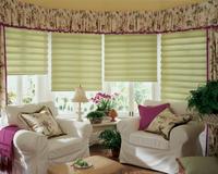 Vignette Modern Roman Shades in Bay window -- Lake Worth Florida