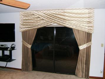 Turban Swag Top Treatmentwith tiebacks drapery panels -- Boca Raton Residence