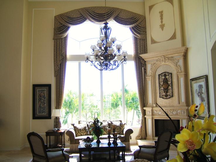 Arched Swag Top Treatment -- Jupiter country club, Jupiter Florida