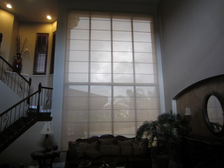 Solar Screen Motorized Roman Shade -- Boynton Beach Florida